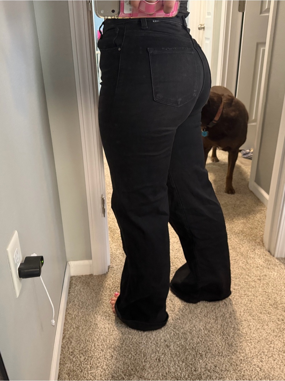 Women's High-Rise Black Flare Jeans - Sleek Wide Leg